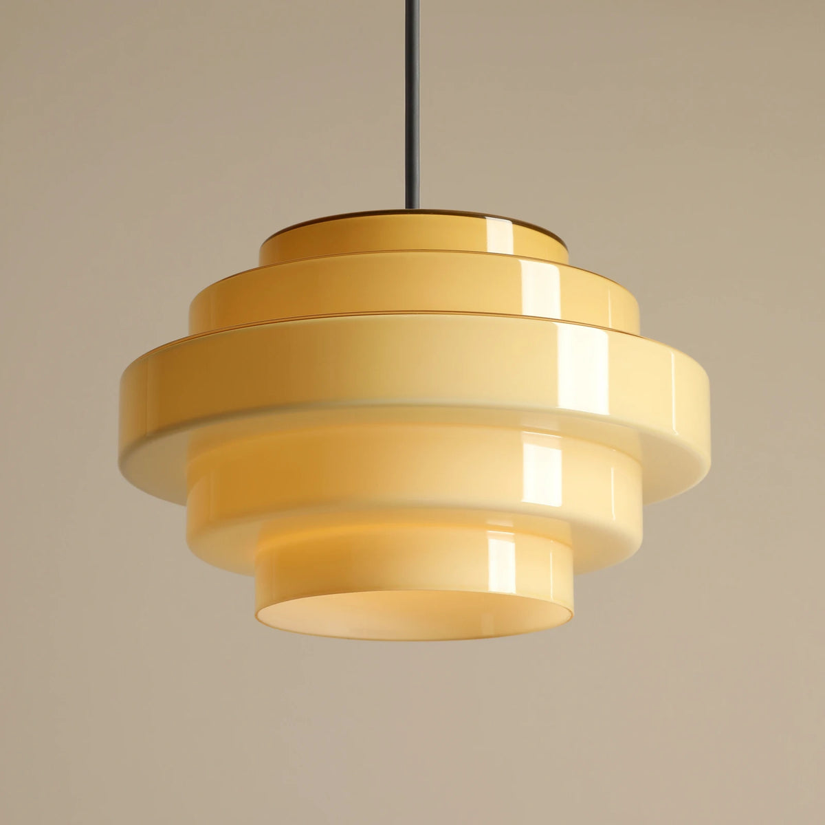 ALDEX Hängeleuchte Pendelleuchte Filo Ø28cm Glas Deckenlampe Leuchte gelb Metall - 5904798660253