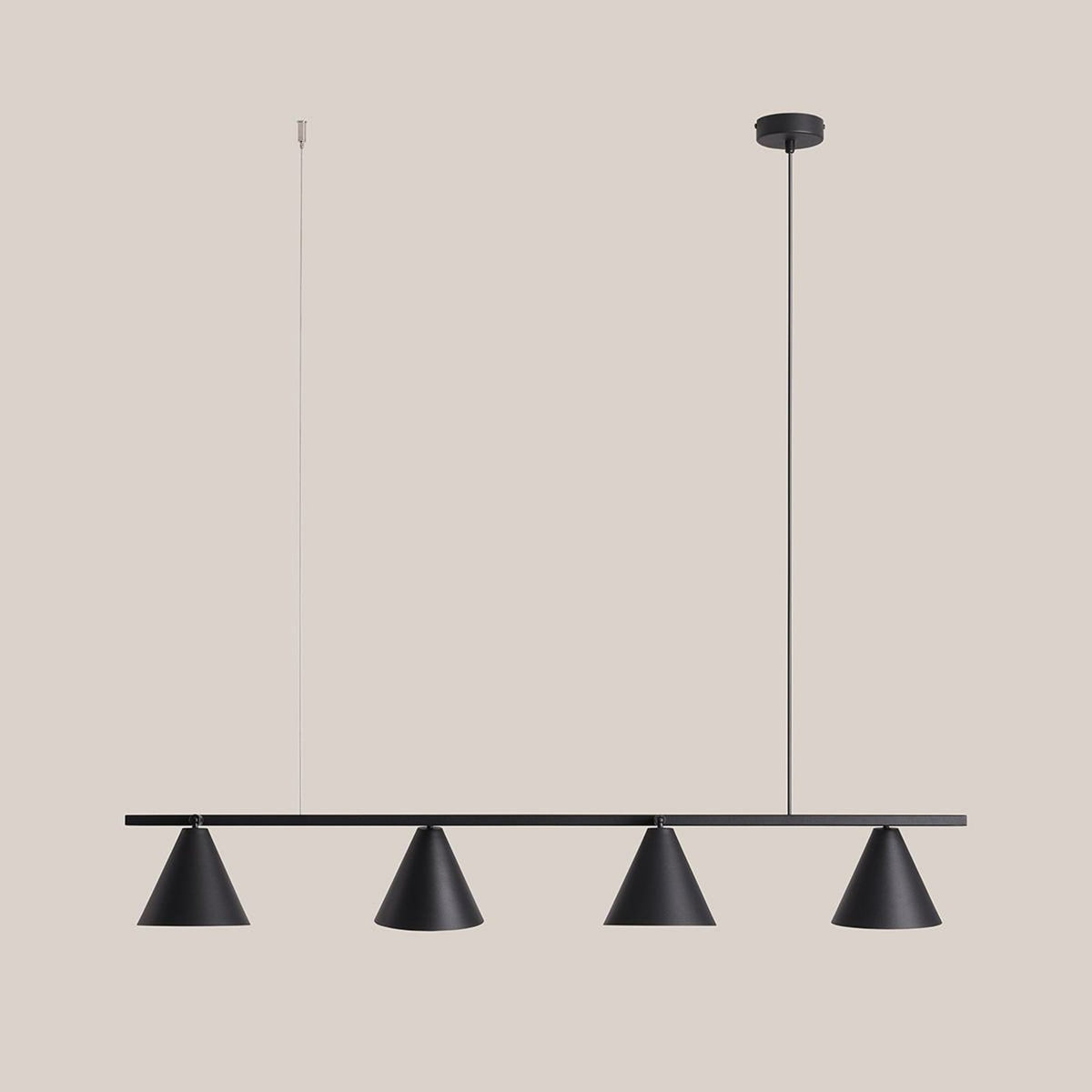 ALDEX Hängeleuchte Lampe Pendelleuchte schwarz Metall 4-flammig Kegel Leuchte - 5904798657260