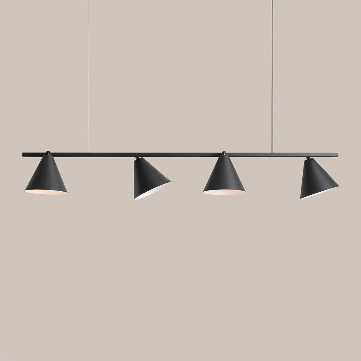 ALDEX Hängeleuchte Lampe Pendelleuchte schwarz Metall 4-flammig Kegel Leuchte - 5904798657260