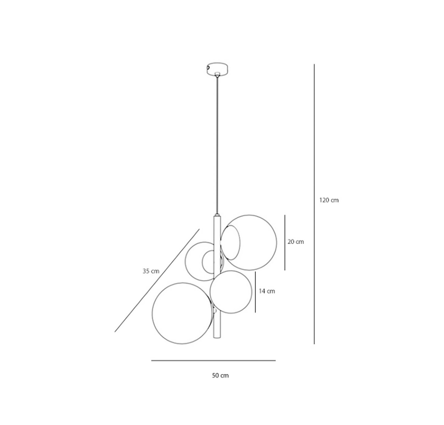 B-Ware Aldex Hängeleuchte Joel Deckenlampe Pendelleuchte Messing/Weiß 4 Flammig E27 - 5904798654474