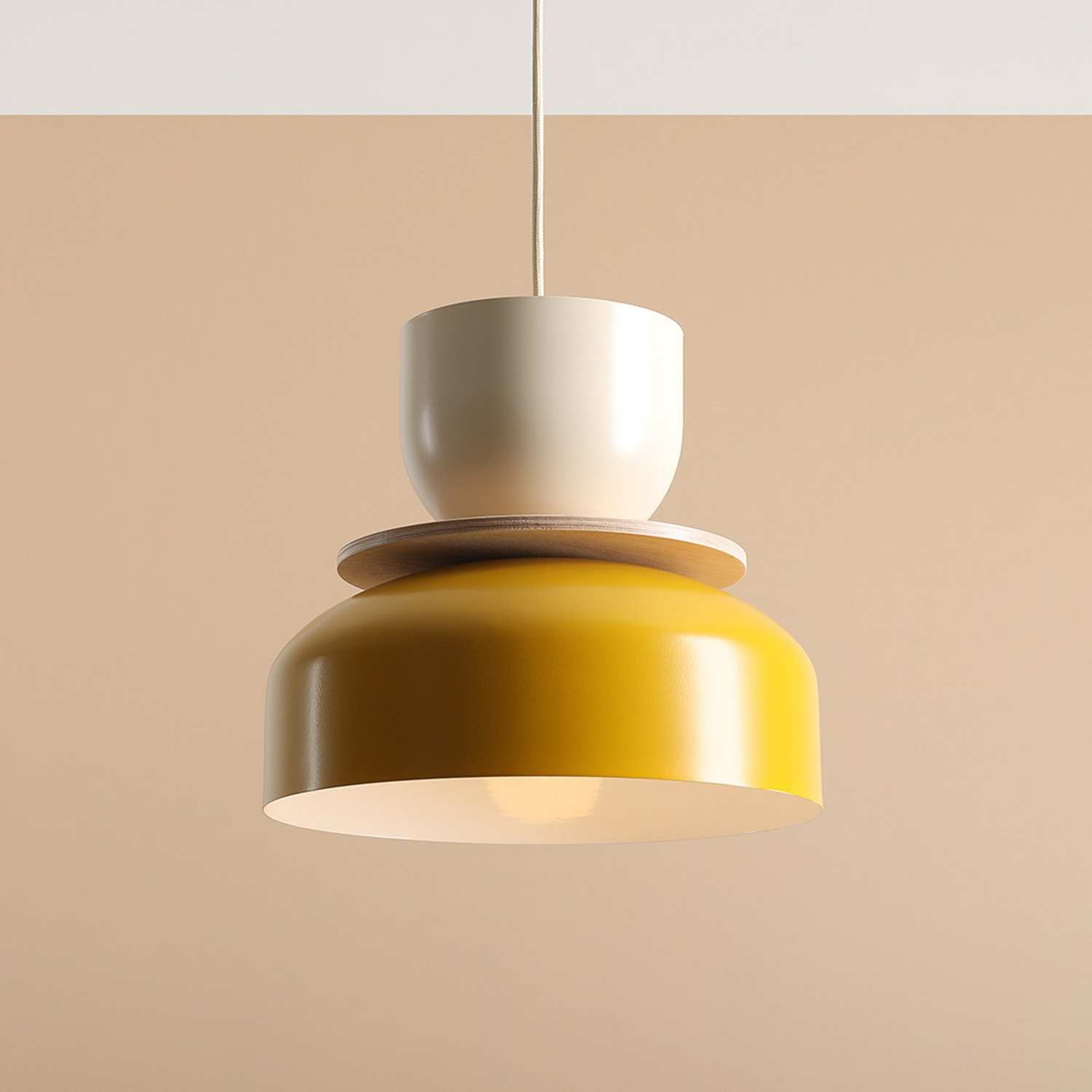 Aldex Hängeleuchte Uto Lampe Pendelleuchte Deckenlampe Gelb/Creme Metallschirm  B-Ware - 5904798659059