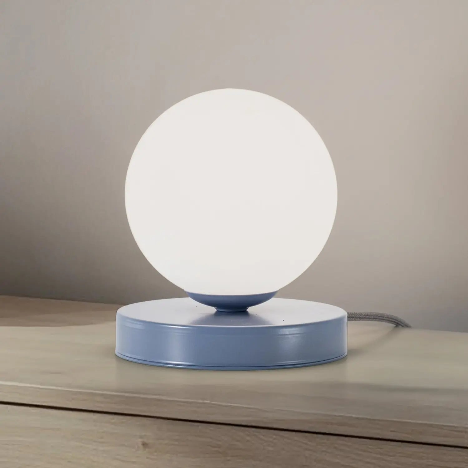 B-Ware Aldex Tischlampe Leuchte Lampe Joel Blau Weiß Höhe 17 Cm Metall Glas - 5904798656942