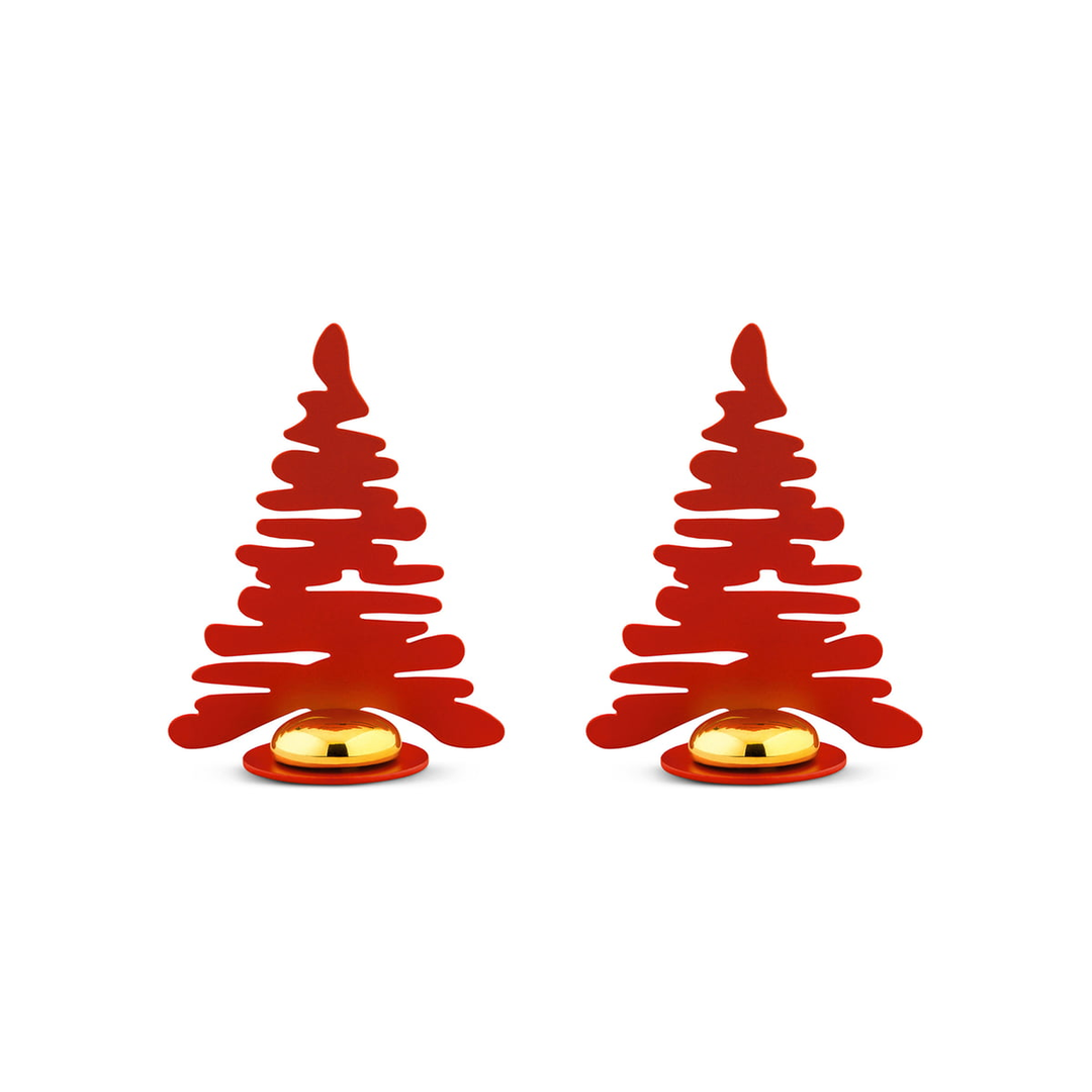 Alessi Tischkartenhalter Kartenständer Weihnachten Rot 2er Set Deko Platzhalter  B-Ware