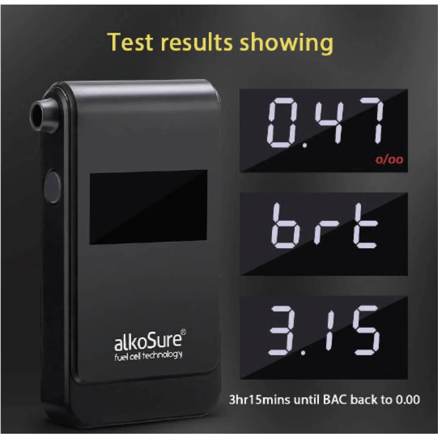 B-Ware Alko Sure Alkoholtester Testgerät Alkoholmessgerät Schwarz Matt Display - 4064161326412