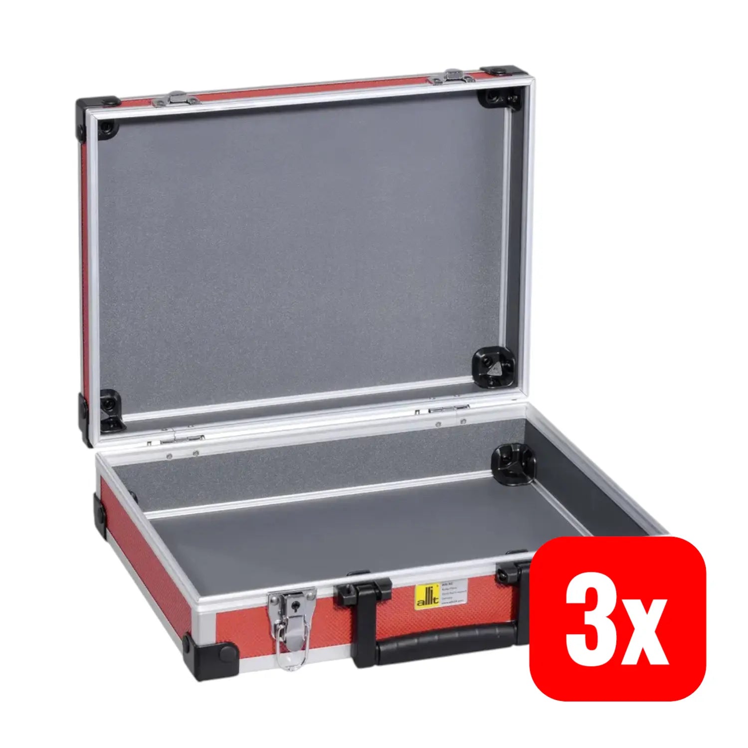B-Ware Allit Werkzeugkoffer Koffer Basic L35 Aluminium Universal Utensilien Rot 3 Stück - 4005187241105