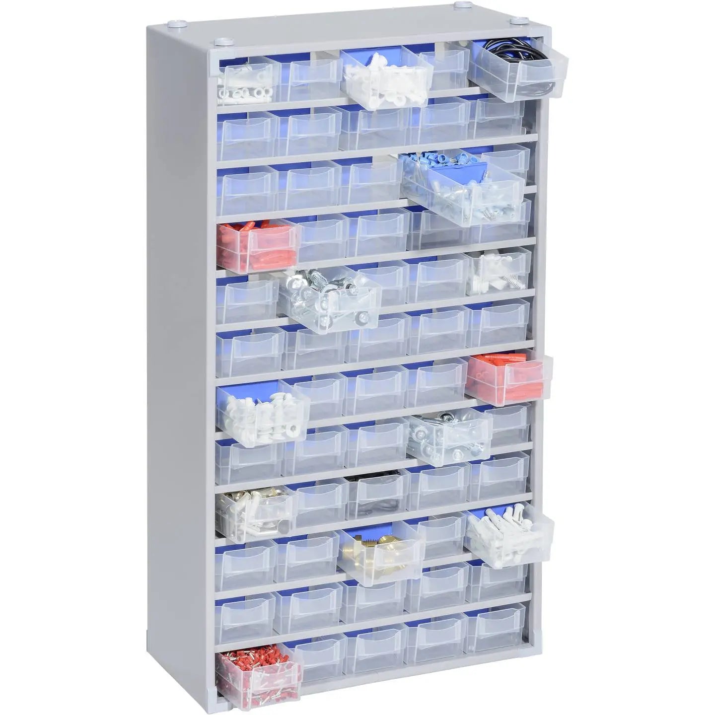 B-Ware Allit Kleinteilemagazin Magazin Aufbewahrung Silber 60 Schubkästen Stahlblech - 4005187648300