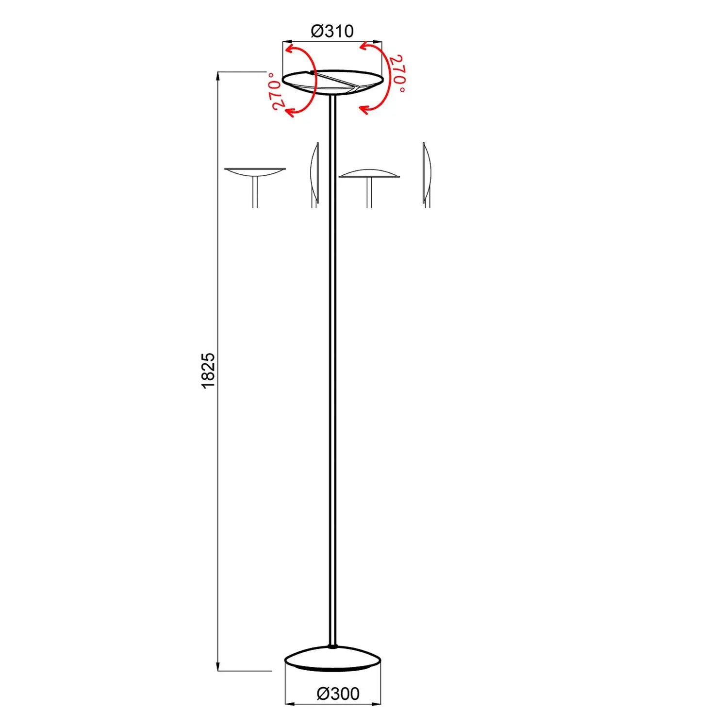 B-Ware Aluminor Stehleuchte Deckenfluter Led Kitel 79 Stahl Acryl Schwarz Siehe Text - 3131130364186