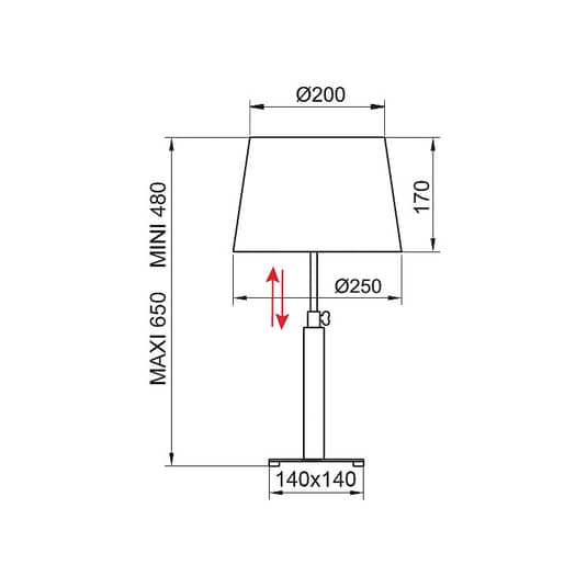 Aluminor Quatro Up Tischlampe eiche hell chrom Tischlampe Nachttischlampe E27 - 3131130359502