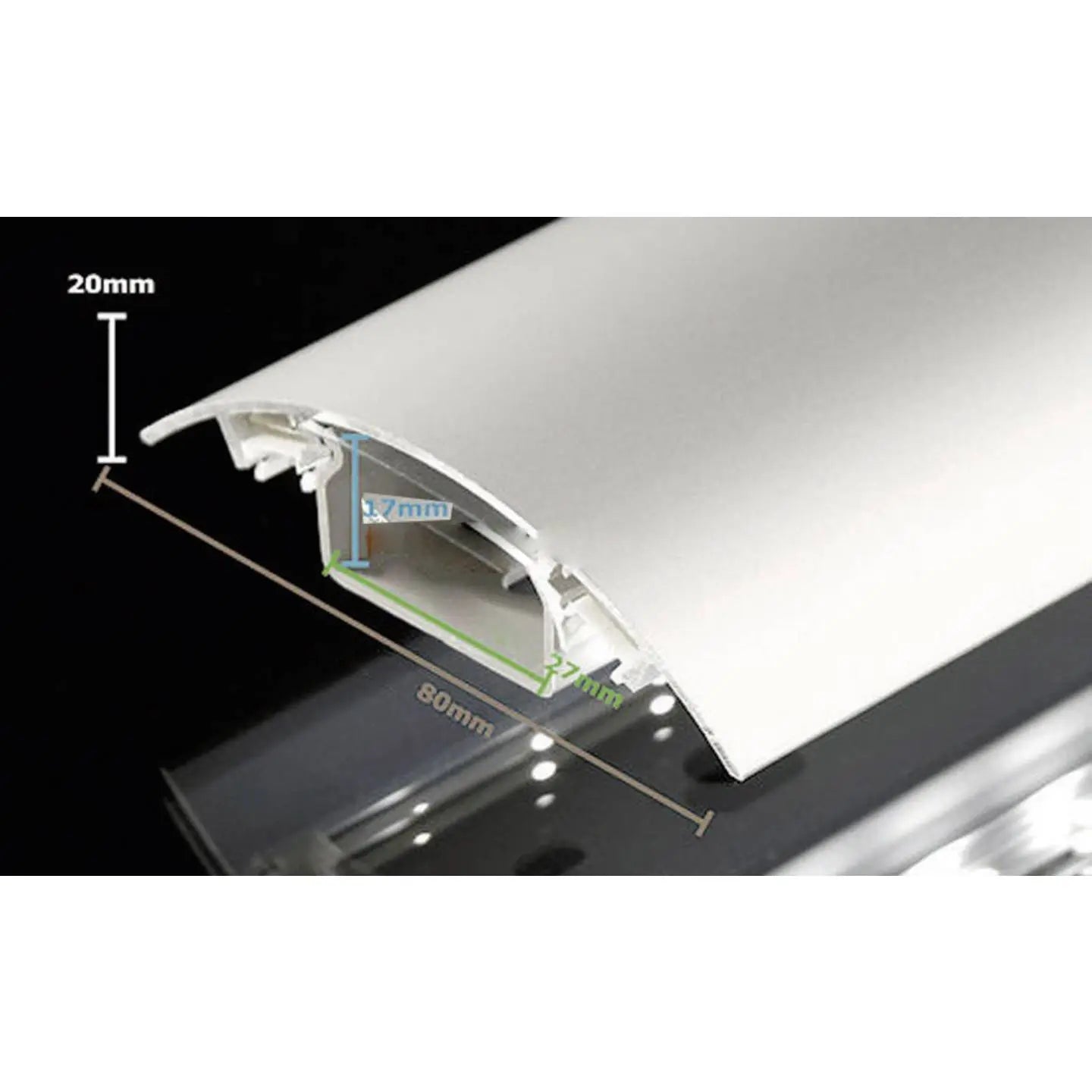 B-Ware Alunovo Kabelkanal Kabelschacht Aluminium Silber Matt Eloxiert Easy Clip 700x80mm - 4260098651584
