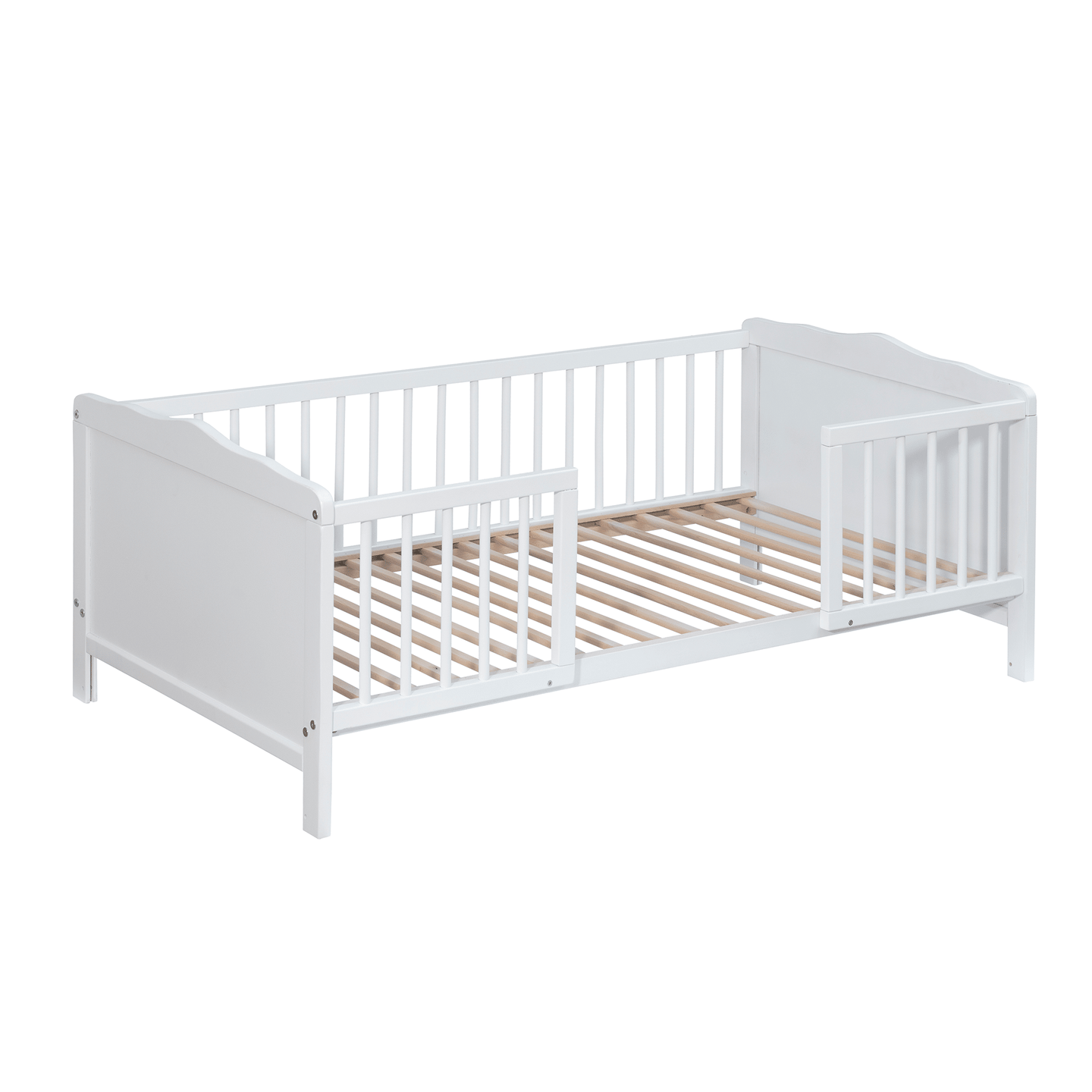 Amal Ii Kinderbett Babybett Schlafmöbel Weiß Buchenholz 70x140cm Lattenrost B-Ware - 5907751413972