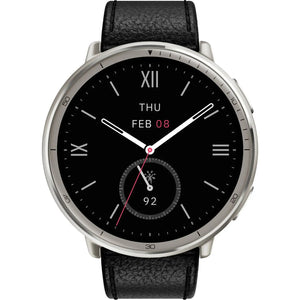 B-Ware Amazfit Smartwatch Uhr Active 2 Rund Schwarz Lederarmband Sportuhr Onesize