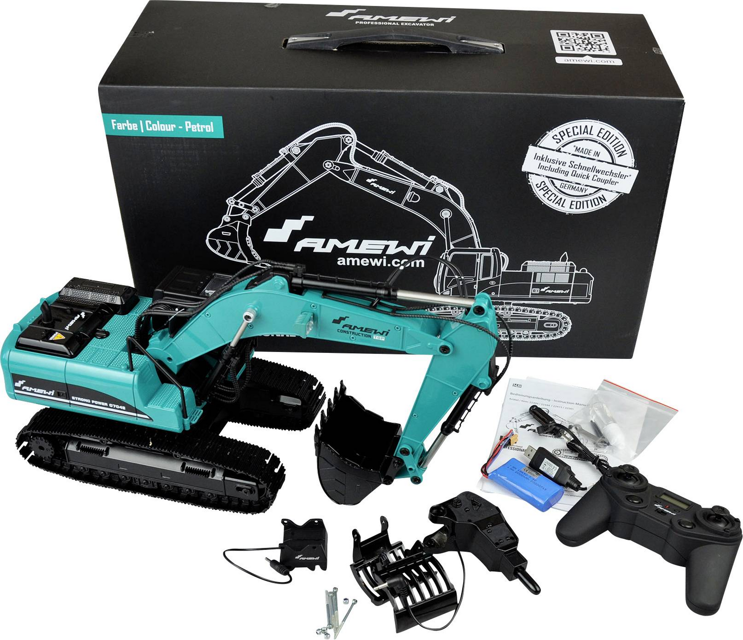 C-Ware Amewi Bagger G704 E Modell Rc Funktionsmodell 1:14 Petrol Akku Siehe Text - 4260677950930