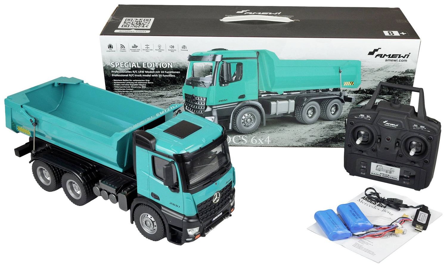 Amewi 22533 Mercedes Benz Arocs 2651 Elektro Rc Lkw Modelltruck Rt R Ladegerät B-Ware - 4260677955294