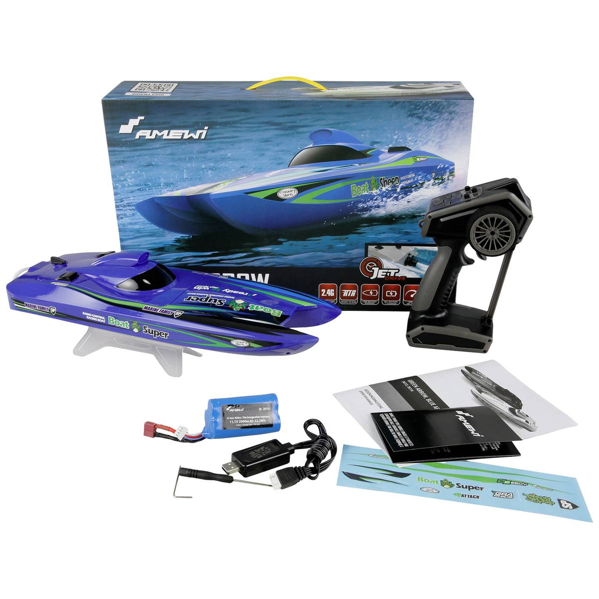 Amewi RC Motorboot Boot Arrow RTR Rennboot Jetantrieb 400 mm Modell 2,4 GHz - 4262408975267