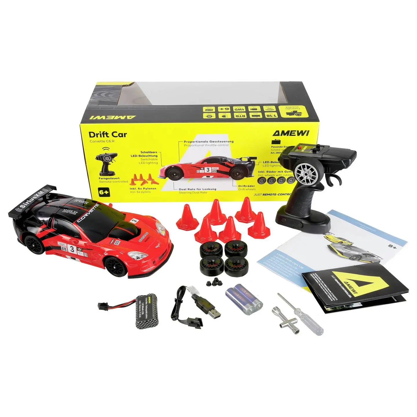 B-Ware Amewi Rc Modellauto Auto Drift Car Fahrzeug Corvette C6.R Rtr Siehe Text/Foto - 4262500343025
