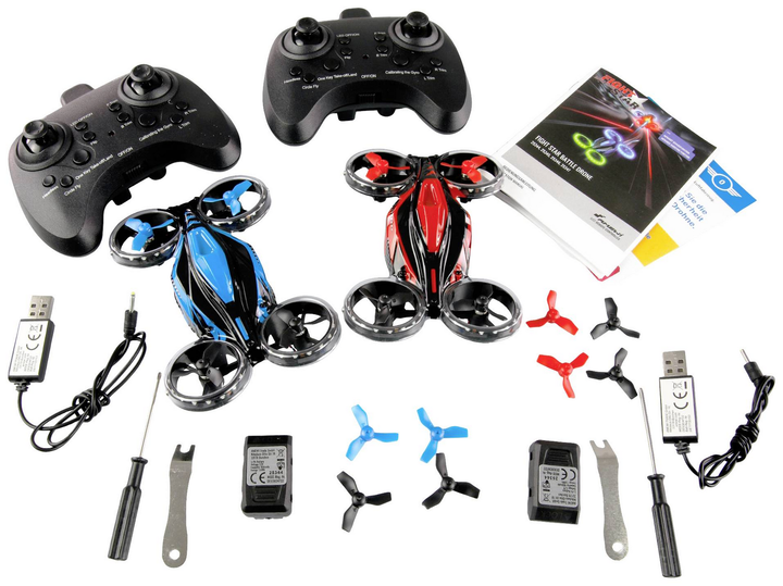 Amewi Fight Star Battle Drone Set Quadrocopter Drohnen Set Defektware D-Ware