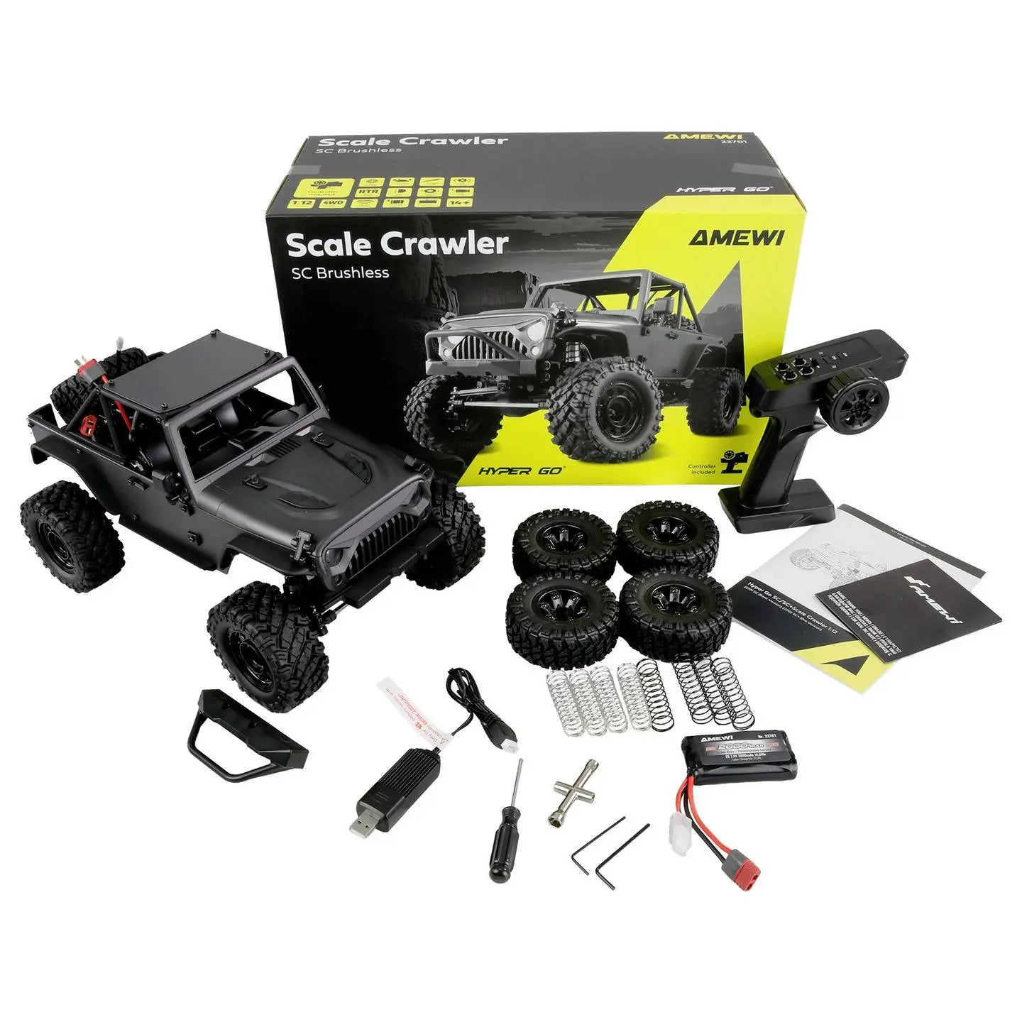 B-Ware Amewi Hyper Go Sc Rc Modellauto Crawler Einsteiger Brushless 1:12 Anthrazit - 4262500341113