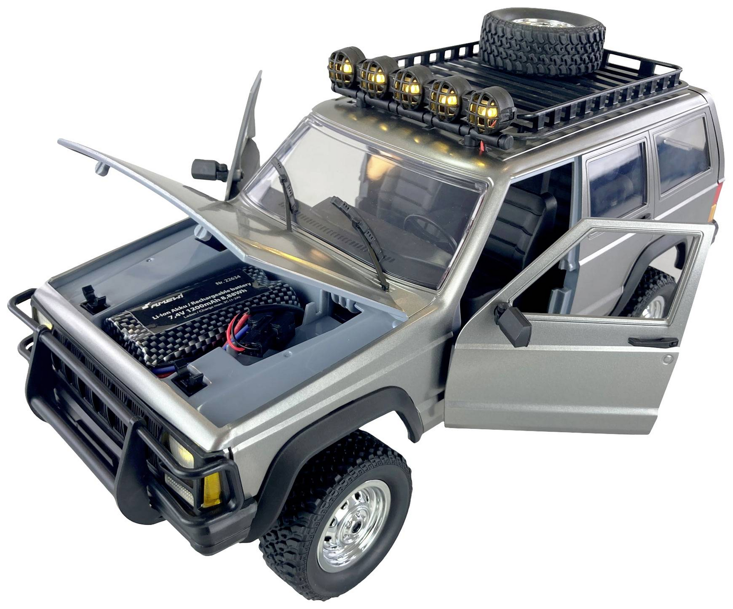 B-Ware Amewi Jc X12 Scale Silber Brushed 1:12 Rc Modellauto Elektro Geländewagen Allrad