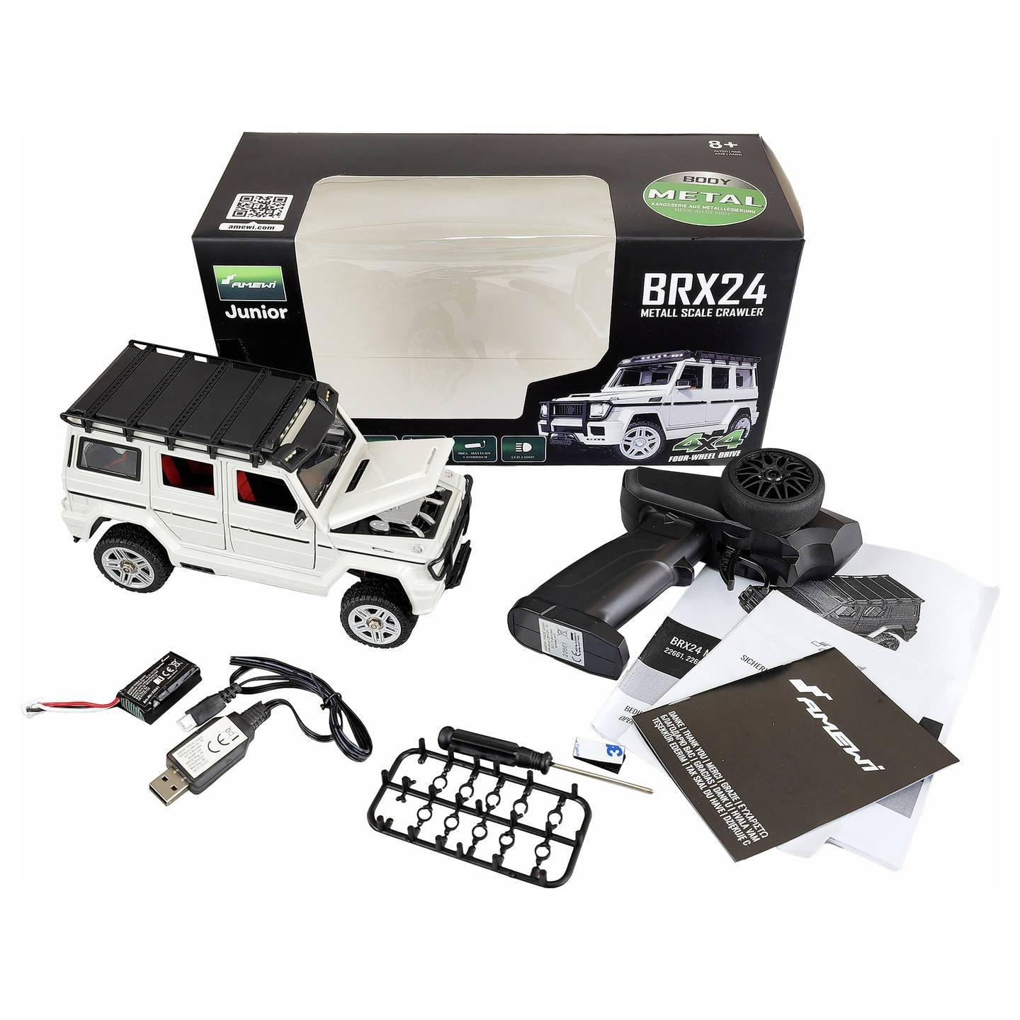 B-Ware Amewi Rc Crawler Modellauto Scale Auto Brx24 Metall 1 24 Weiß Allradantrieb - 4262408973775
