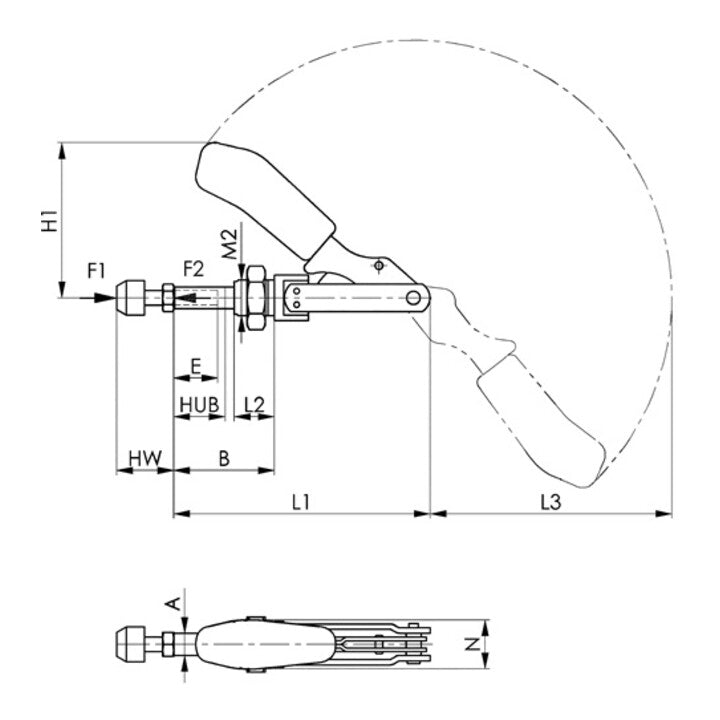 AMF Schubstangenspanner Zugspanner Spannvorrichtung 5-M27 kurz Stangenspanner - 4020772092672