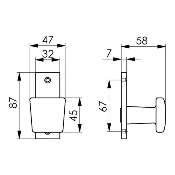 Amf Türknopf Griff Knauf Leichtmetall Naturfarbig Modell 495 Fest Drehbar 47mm