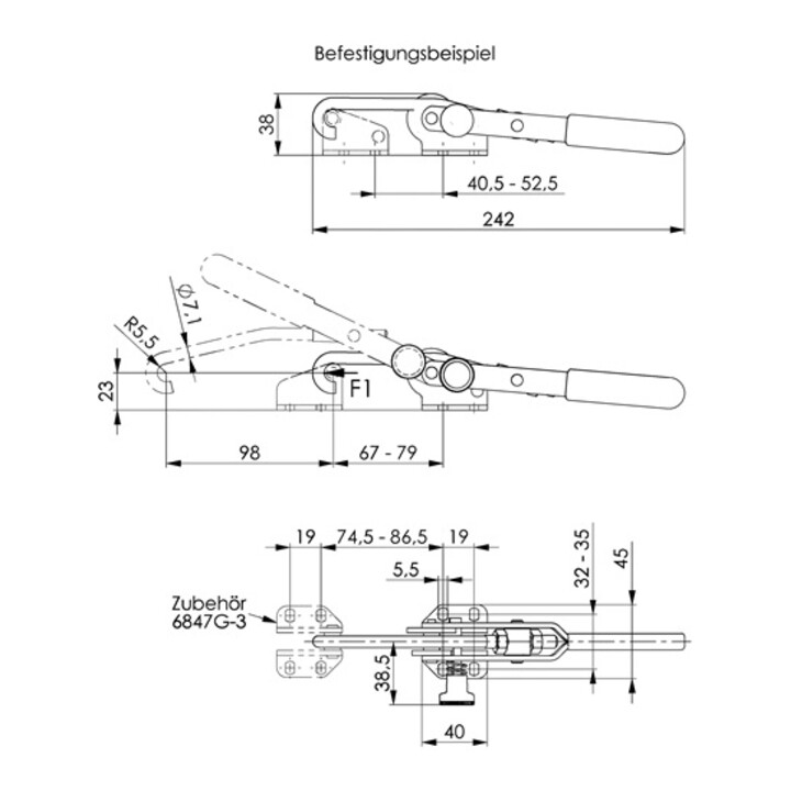 Amf Verschlussspanner Spannverschluss Sicherheitsverriegelung Arretierung 23mm  B-Ware - 4020772093662