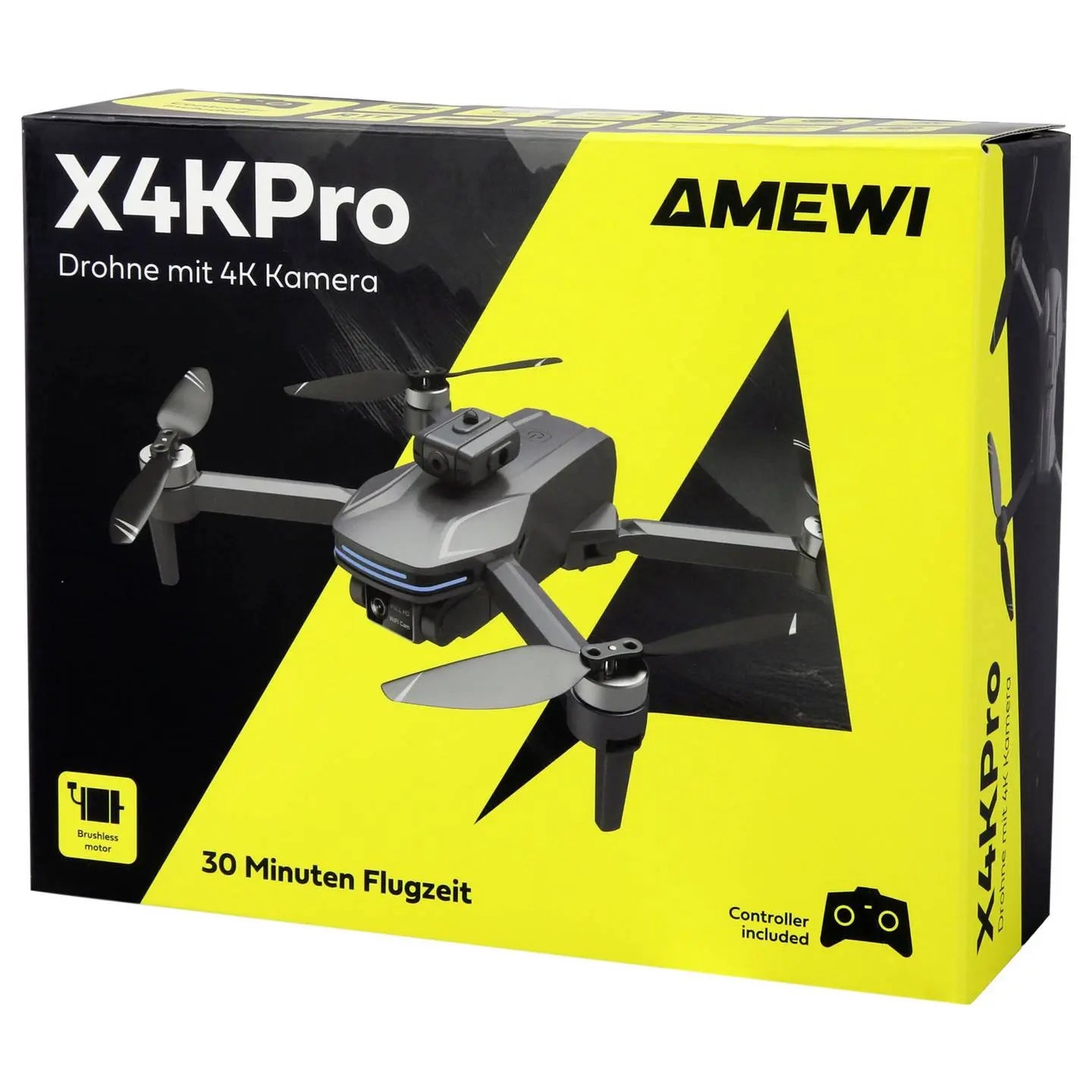 B-Ware Amewi Drohne Quadrocopter Multikopter Amx Flight X4 K Pro Brushless Kamera Faltbar - 4262500343414