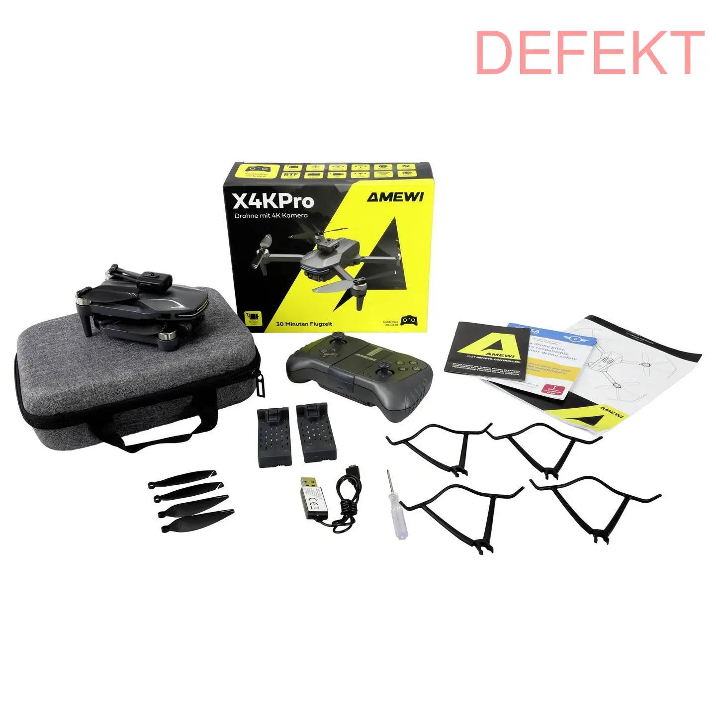 D-Ware Amewi Drohne Quadrocopter Multikopter Amx Flight X4 K Pro Brushless Defektware - 4262500343414