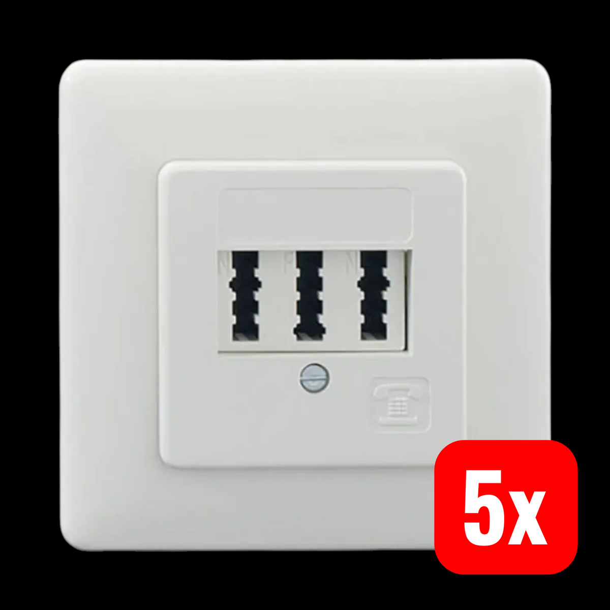 Rutenbeck Telefondose Anschlussdose TAE 3X6 NFN UP rw CAT 3 Unterputz 5 STÜCK - 4043921036556