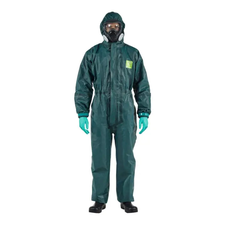 B-Ware Ansell Schutzoverall Ganzkörperanzug Overall Alpha Tec 4000 Grün Unisex Größe L - 5013756000144