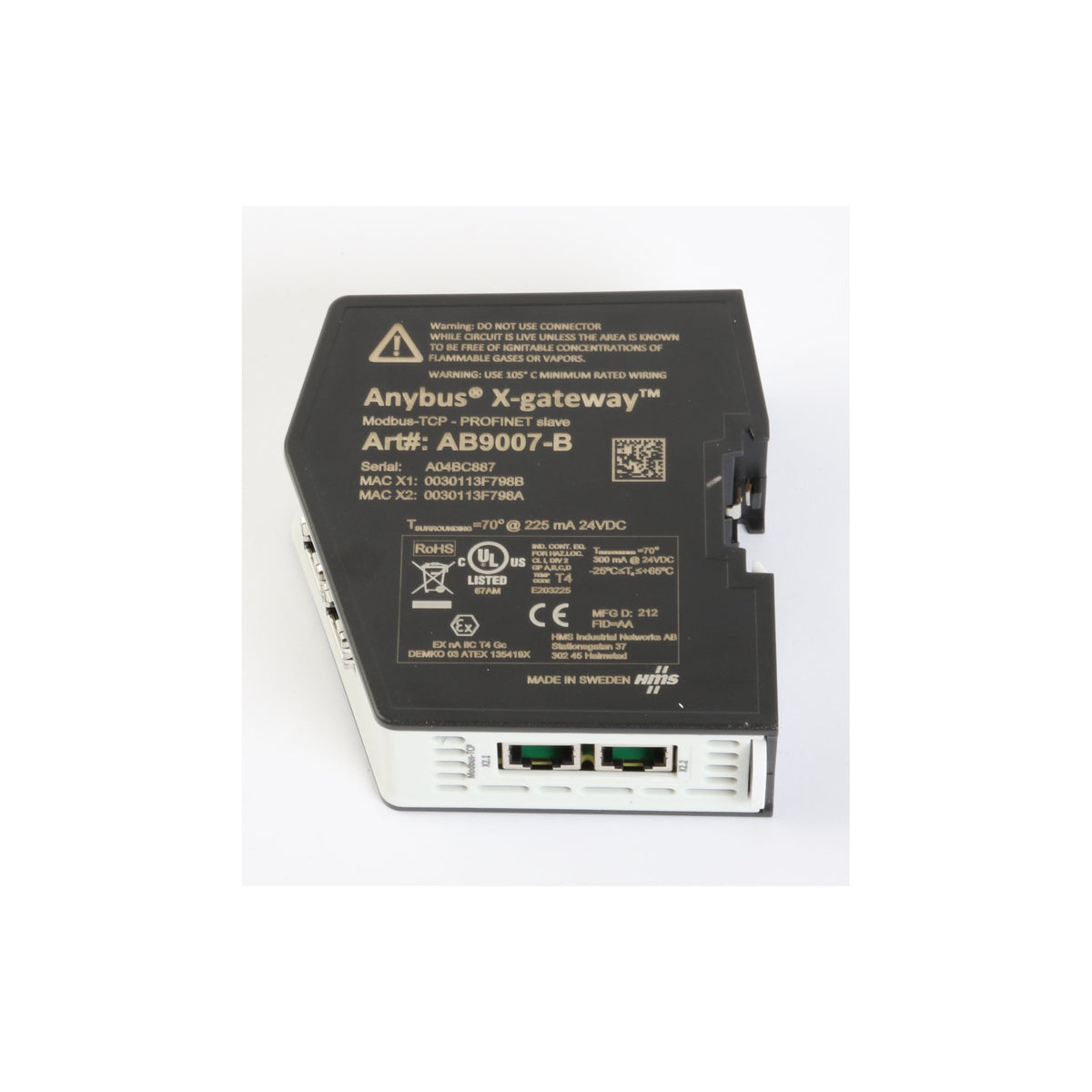 Anybus Gateway Schnittstelle Modbus-TCP Master-Profinet 2-Port USB 24V Industrie - 2050006508008