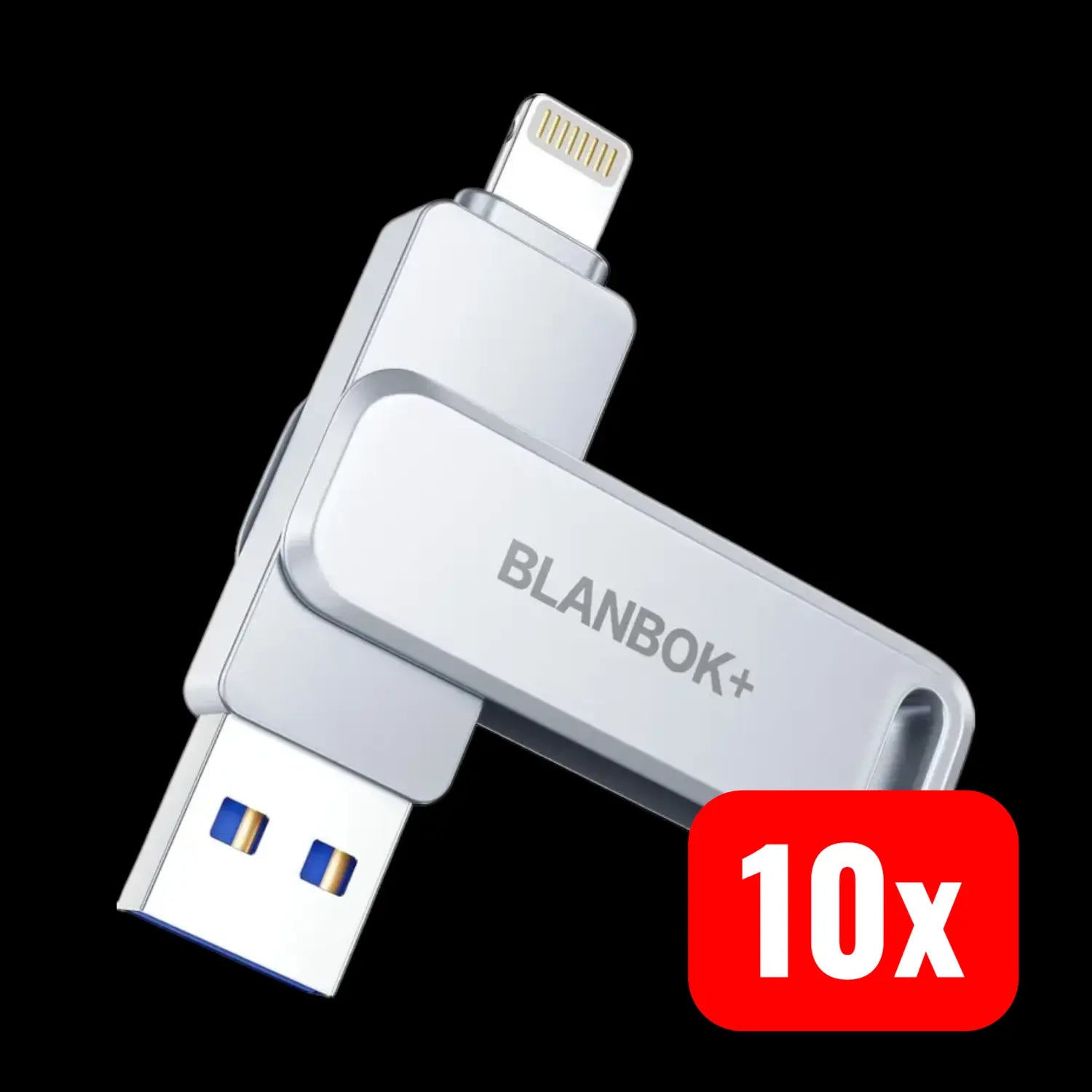B-Ware Blanbok+ Usb Stick Speicherstick I Phone I Pad Android Silber 128 Gb 10 Stück - 799793771210