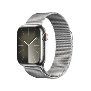 B-Ware Apple Watch Uhr Smartwatch S9 Lte 45 Mm Stahl Silber Gps 64 Gb Oled Onesize