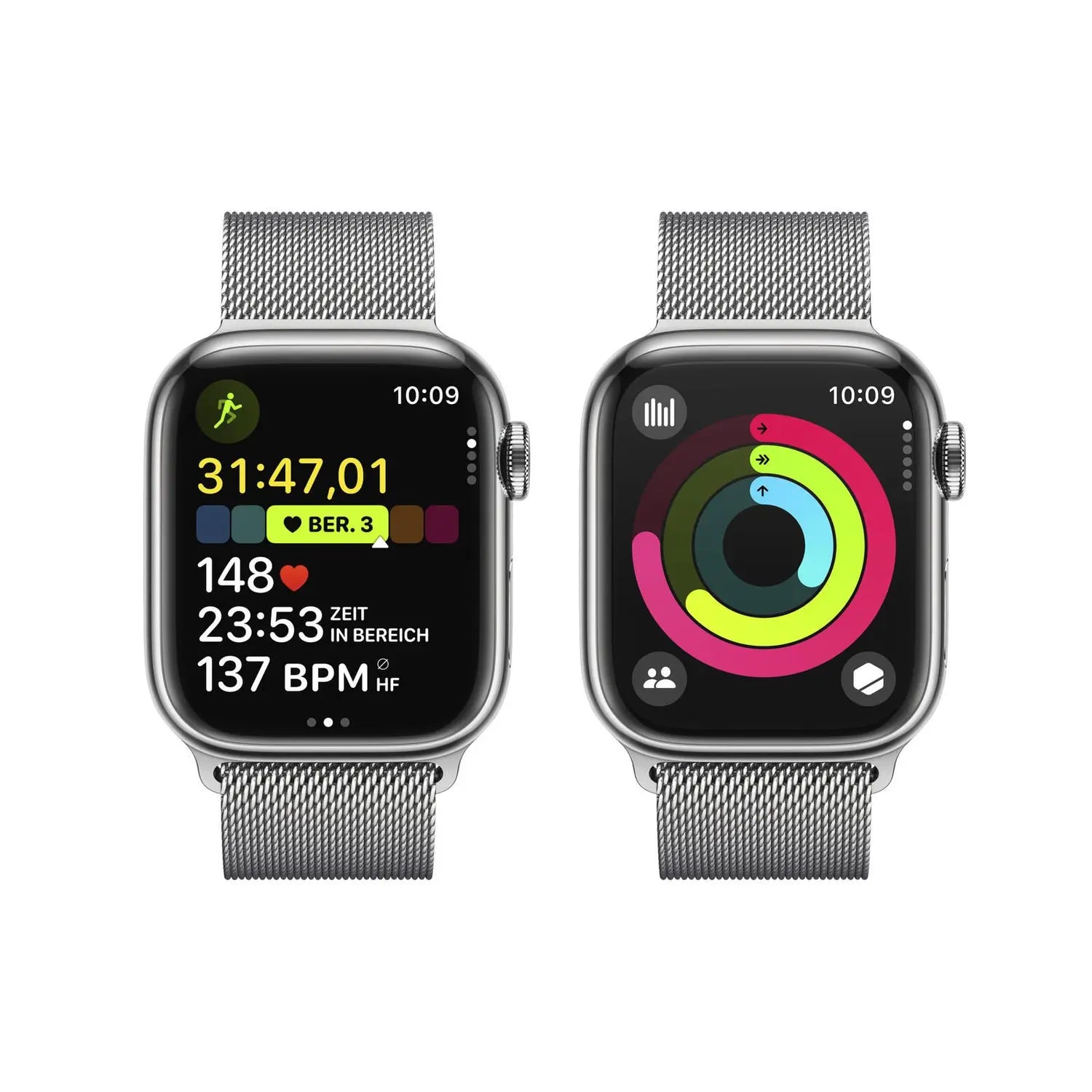 B-Ware Apple Watch Uhr Smartwatch S9 Lte 45 Mm Stahl Silber Gps 64 Gb Oled Onesize - 195949025464