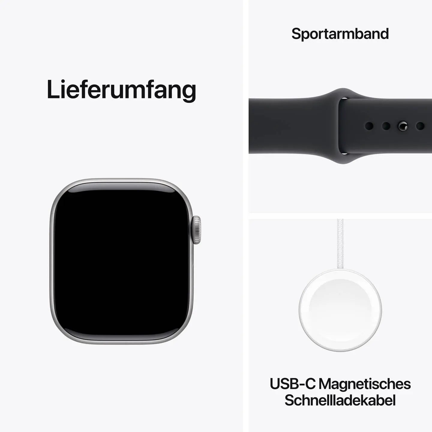 B-Ware Apple Watch Smartwatch Uhr Series 11 Gps Spacegrau Aluminium Schwarz Armband S M - 195950631487