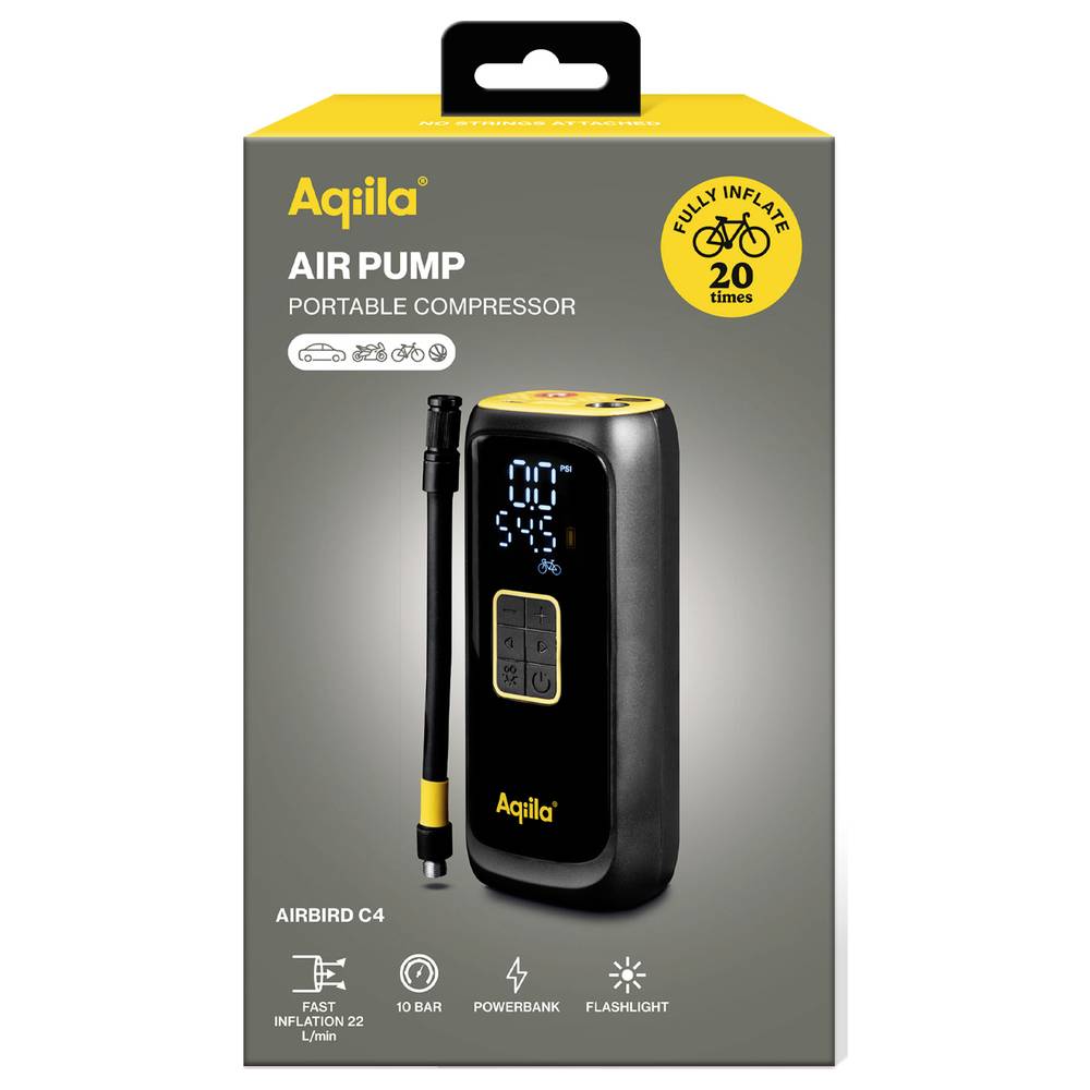 Aqiila AIRBIRD C4 tragbarer Kompressor Luftpumpe Reifenfüllgerät Luft-Kompressor - 8716778932475
