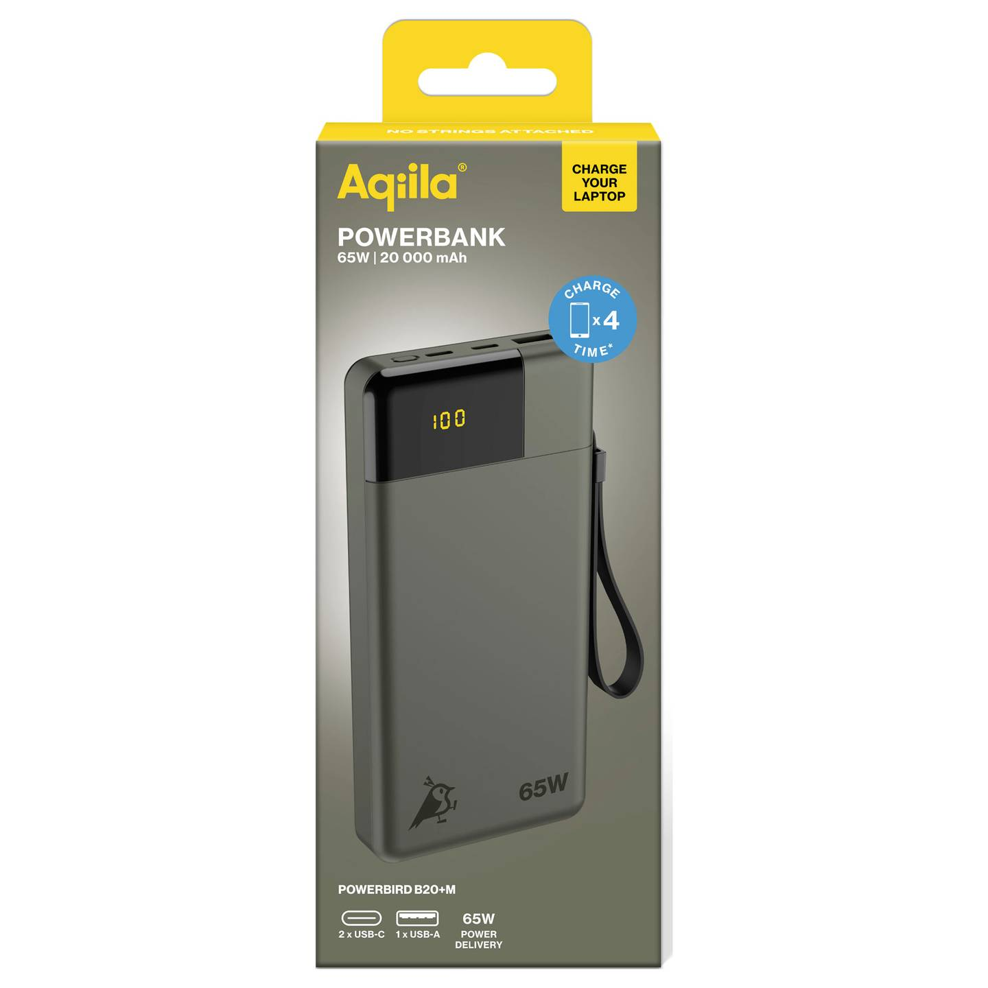 D-Ware Aqiila B20+M Powerbank Akku Ladegerät 20000 M Ah Li Po Usb A Usb C Defektware - 8716778932055