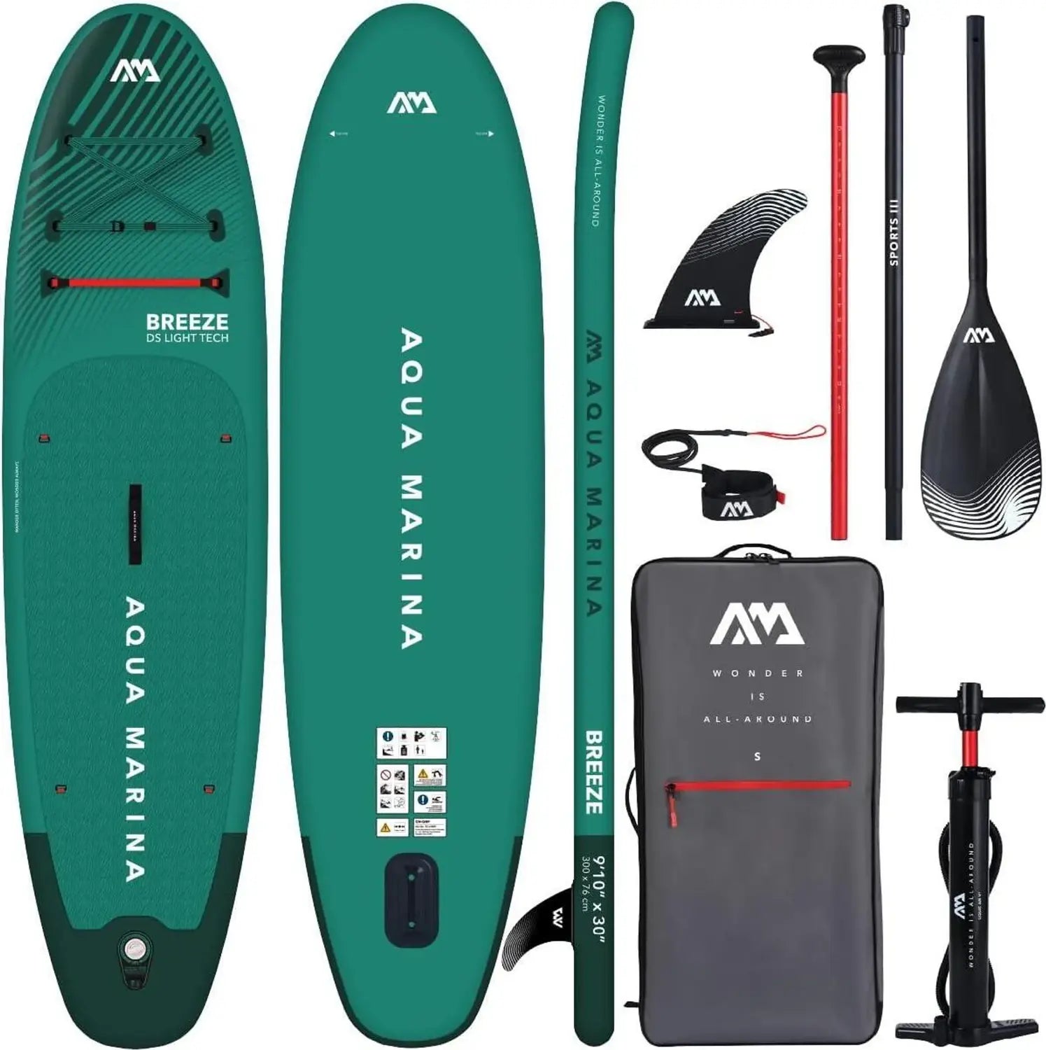 B-Ware Aqua Marina Breeze Silver Tree Paddleboard Sup Board 300cm Stand Up Paddle