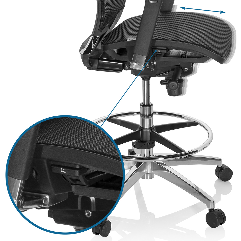 Hjh Office Arbeitsstuhl Counterstuhl Top Work 78 Netzstoff Höhenverstellbar B-Ware - 4064323000099