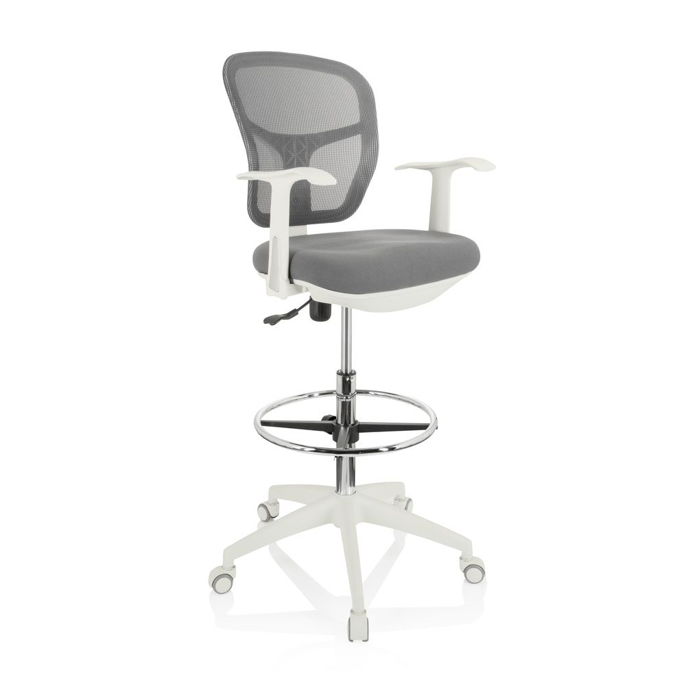 hjh OFFICE Arbeitsstuhl Counterstuhl TOP WORK 108 W Netzstoff grau382 - 4064323020264