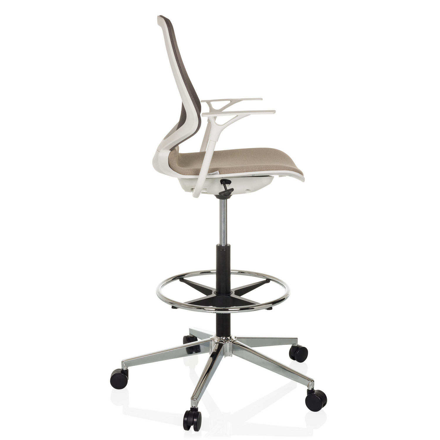 B-Ware Hjh Office Arbeitsstuhl Counterstuhl Top Work Style Stoff Beige Stuhl Möbel Sitz - 4064323038962