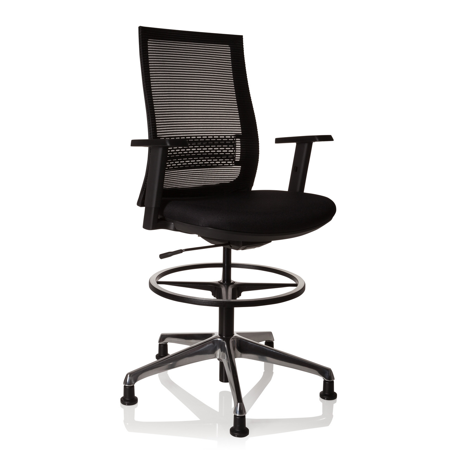 Hjh Office Arbeitsstuhl Counterstuhl Netzstoff Schwarz Höhenverstellbar B-Ware - 4251084663308
