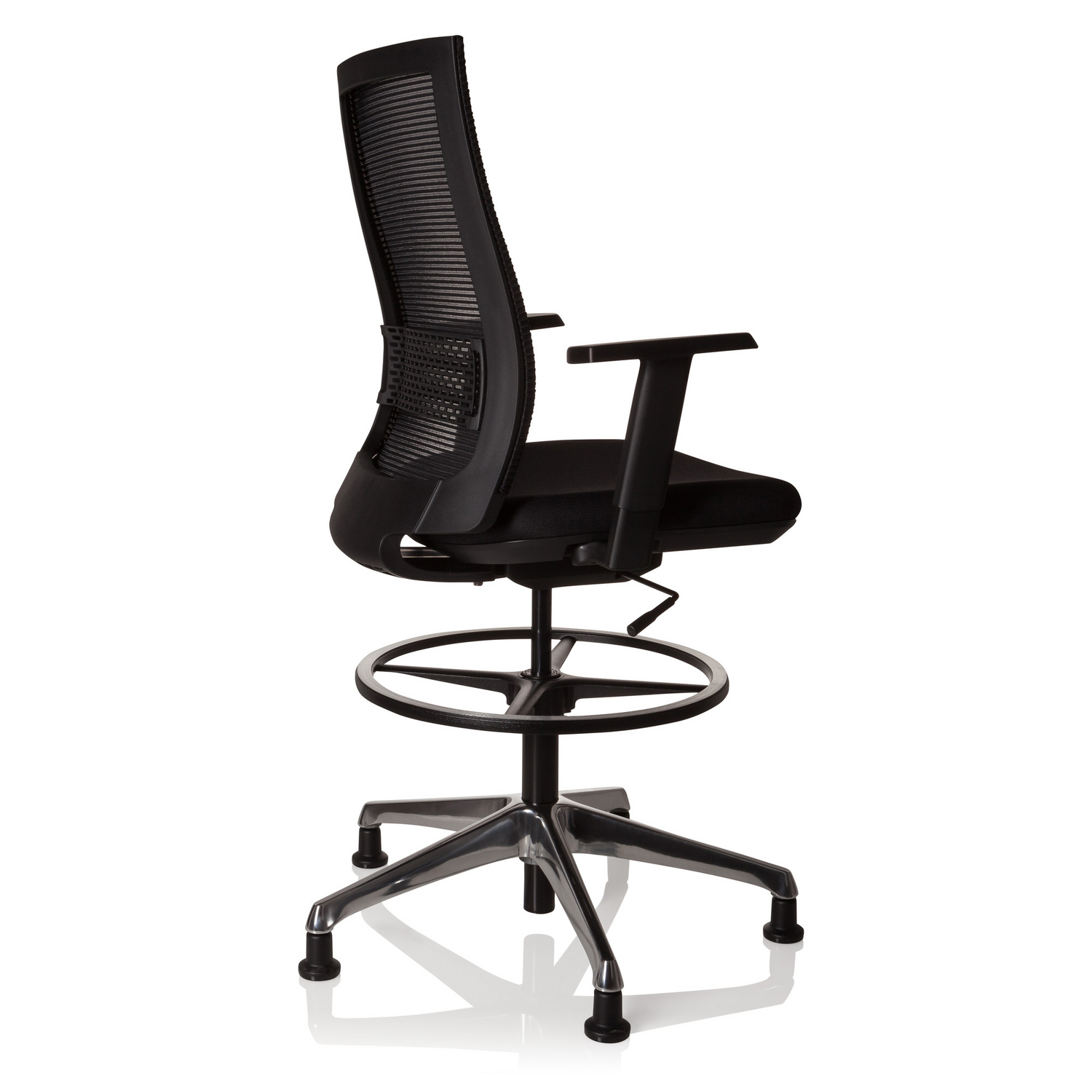 Hjh Office Arbeitsstuhl Counterstuhl Netzstoff Schwarz Höhenverstellbar B-Ware - 4251084663308