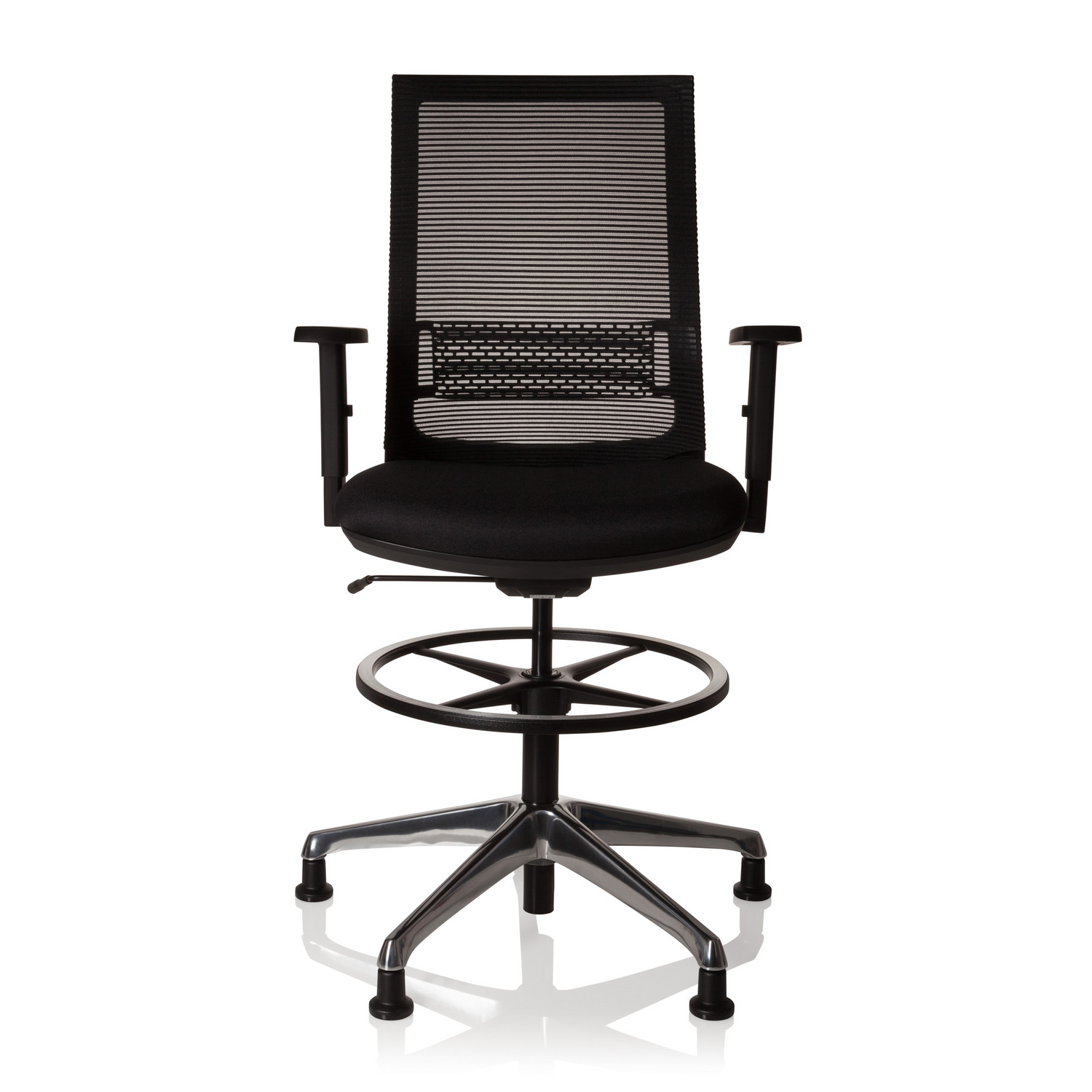 Hjh Office Arbeitsstuhl Counterstuhl Netzstoff Schwarz Höhenverstellbar B-Ware - 4251084663308
