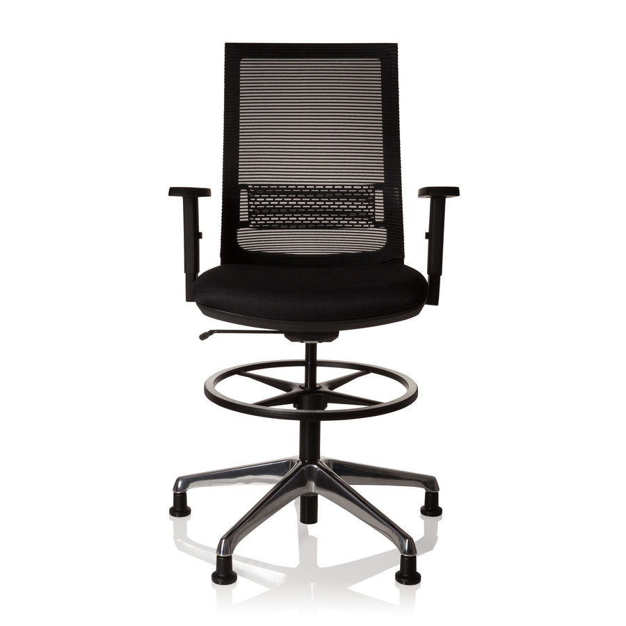 Hjh Office Arbeitsstuhl Counterstuhl Netzstoff Schwarz Höhenverstellbar B-Ware - 4251084663308