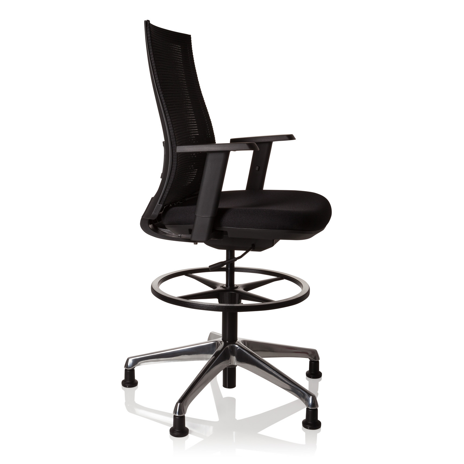 Hjh Office Arbeitsstuhl Counterstuhl Netzstoff Schwarz Höhenverstellbar B-Ware - 4251084663308