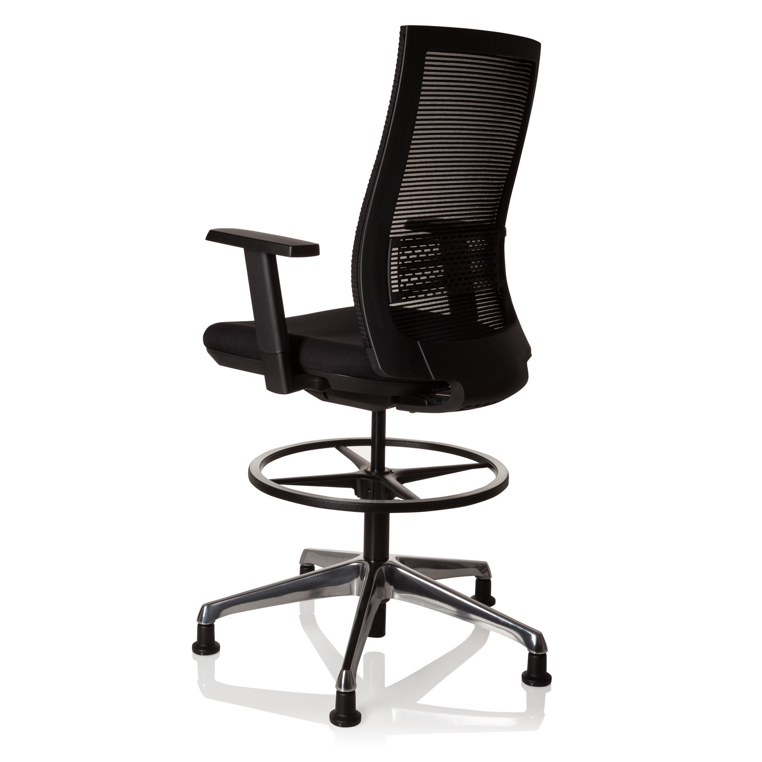Hjh Office Arbeitsstuhl Counterstuhl Netzstoff Schwarz Höhenverstellbar B-Ware - 4251084663308