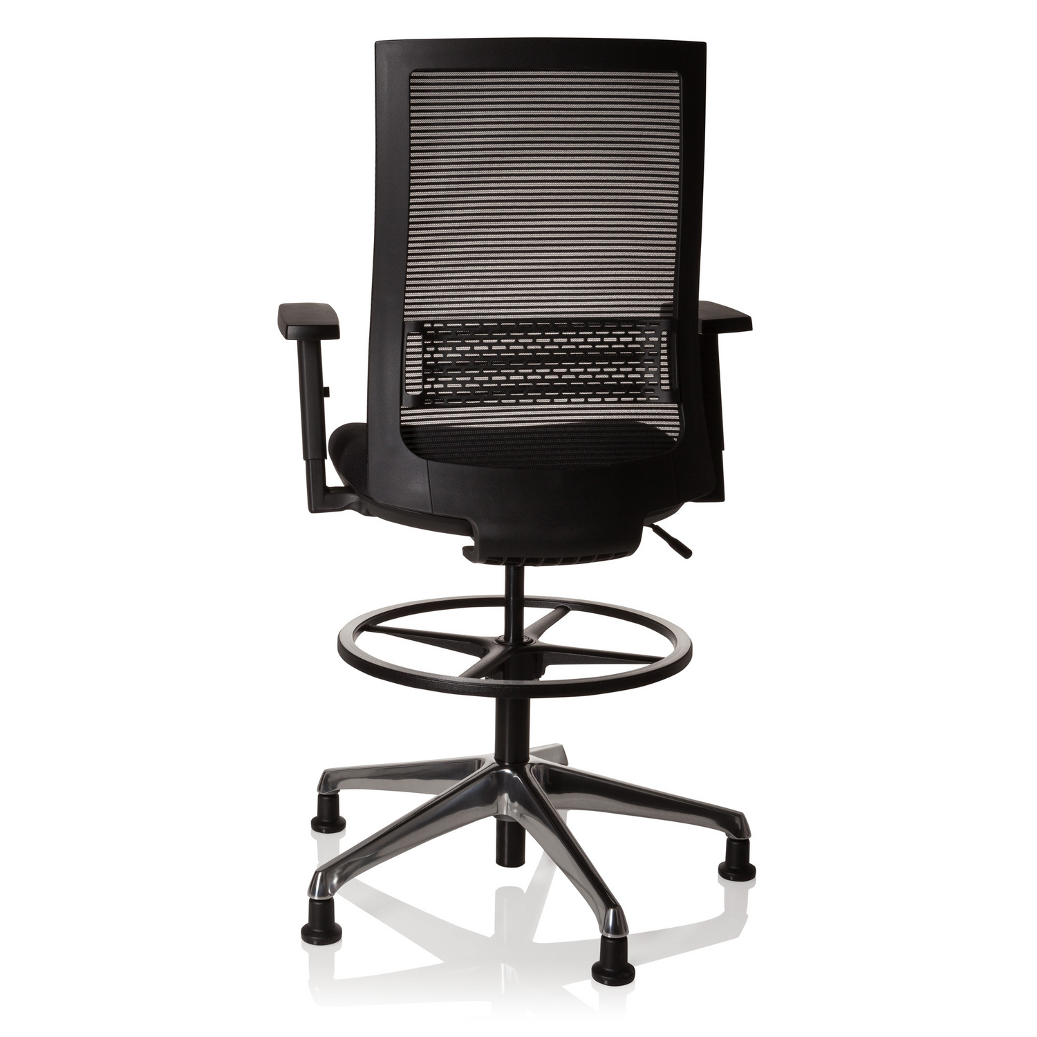 Hjh Office Arbeitsstuhl Counterstuhl Netzstoff Schwarz Höhenverstellbar B-Ware - 4251084663308