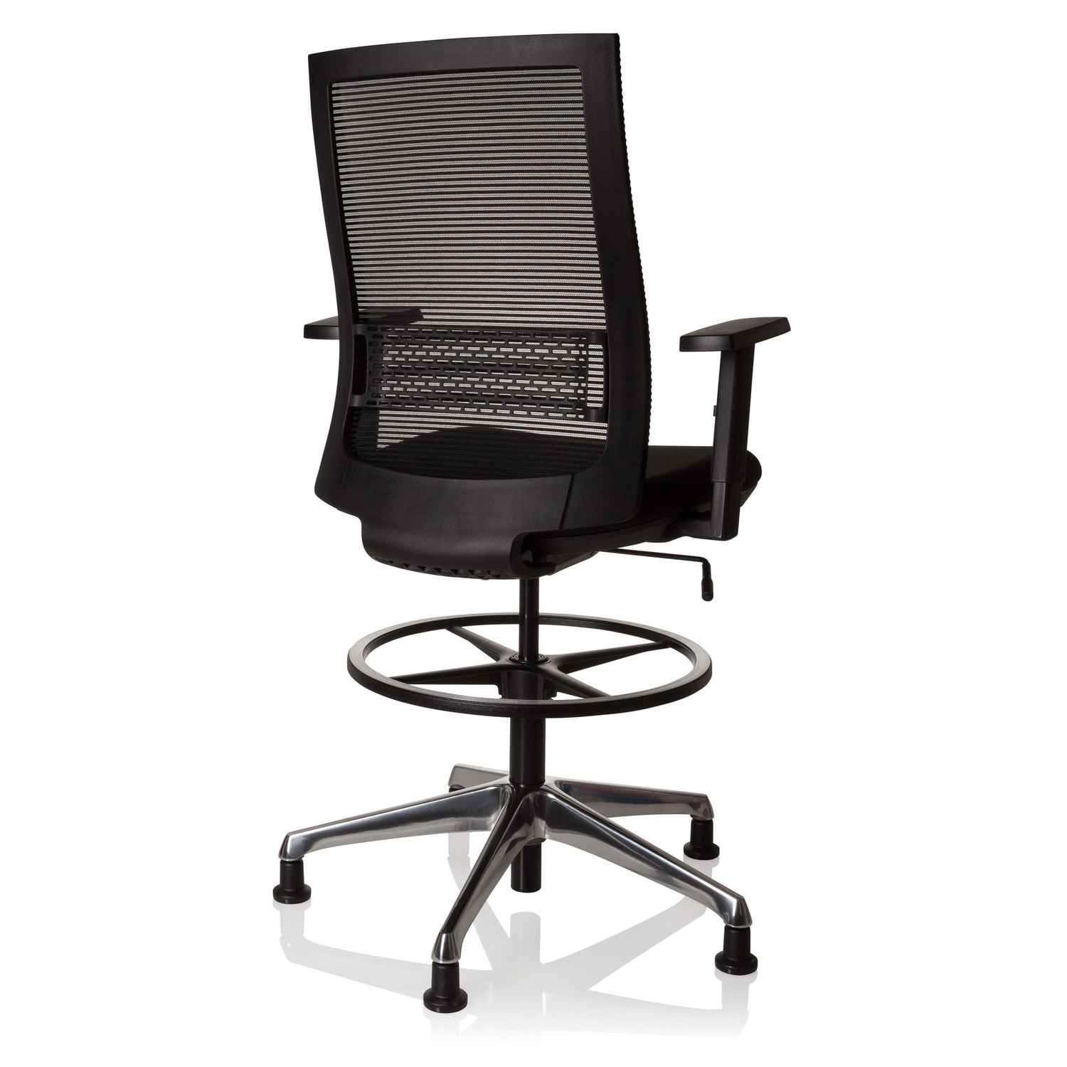 Hjh Office Arbeitsstuhl Counterstuhl Netzstoff Schwarz Höhenverstellbar B-Ware - 4251084663308