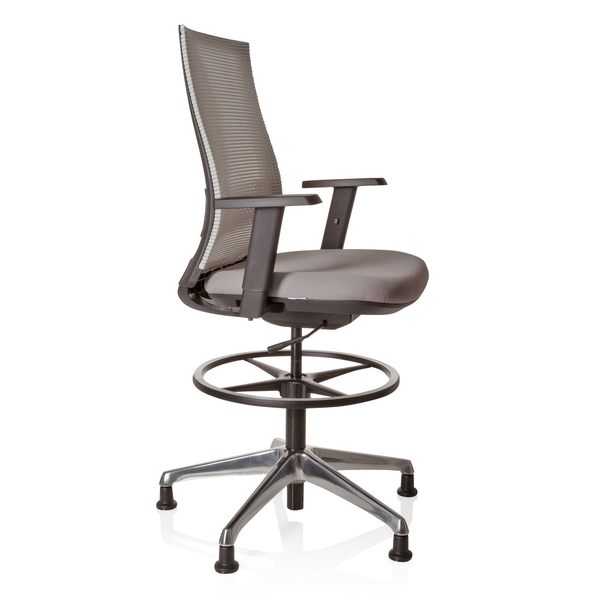 hjh OFFICE Arbeitsstuhl Counterstuhl Drehstuhl TOP WORK 99 Netzstoff grau h34 - 4251084663315